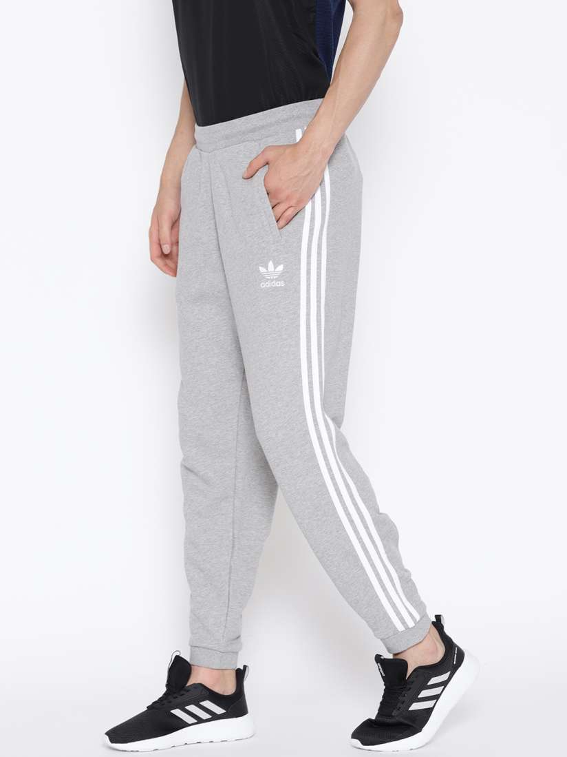 Adidas originals joggers in grey with 3 stripes online