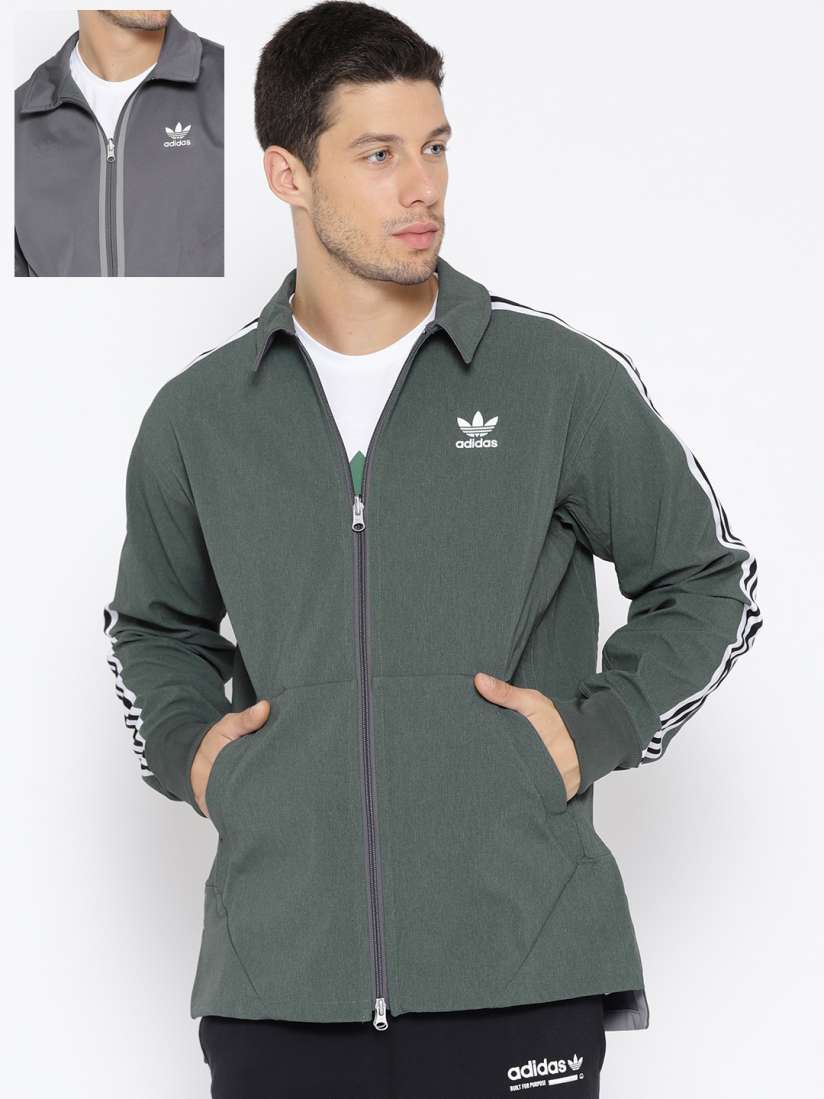 Buy ADIDAS Originals Olive Green Charcoal Grey 2020 Reversible TT Jacket Jackets for Men 7010839 Myntra