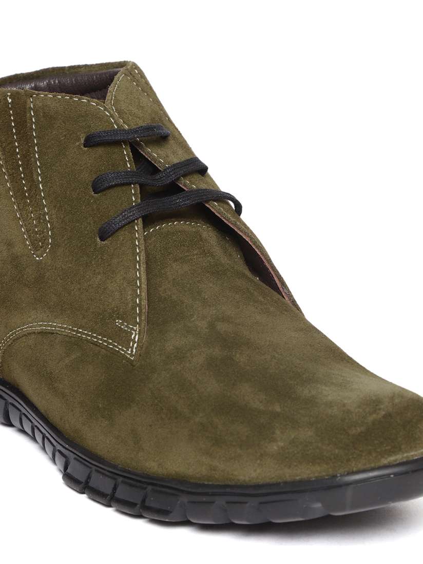 Olive green flat boots sales