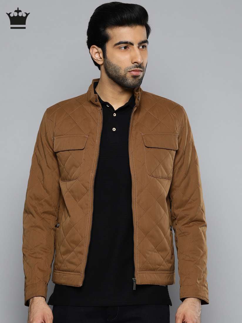 Buy Louis Philippe Men Brown Solid Quilted Jacket Jackets for Men 7019884 Myntra