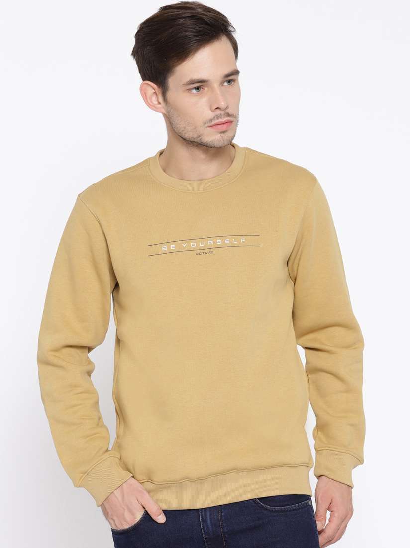Buy Octave Men Khaki Solid Sweatshirt Sweatshirts for Men 7020014 Myntra