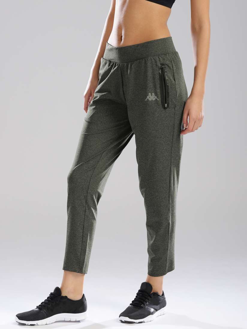 Buy Kappa Women Charcoal Grey Solid Cropped Track Pants Track Pants for Women 7026371 Myntra