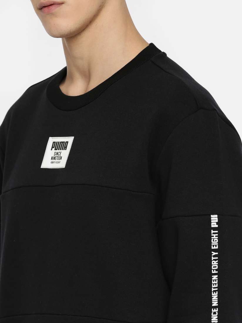 Buy Puma Men Black Rebel Block Crew FL Sweatshirt Sweatshirts for Women 7033395 Myntra