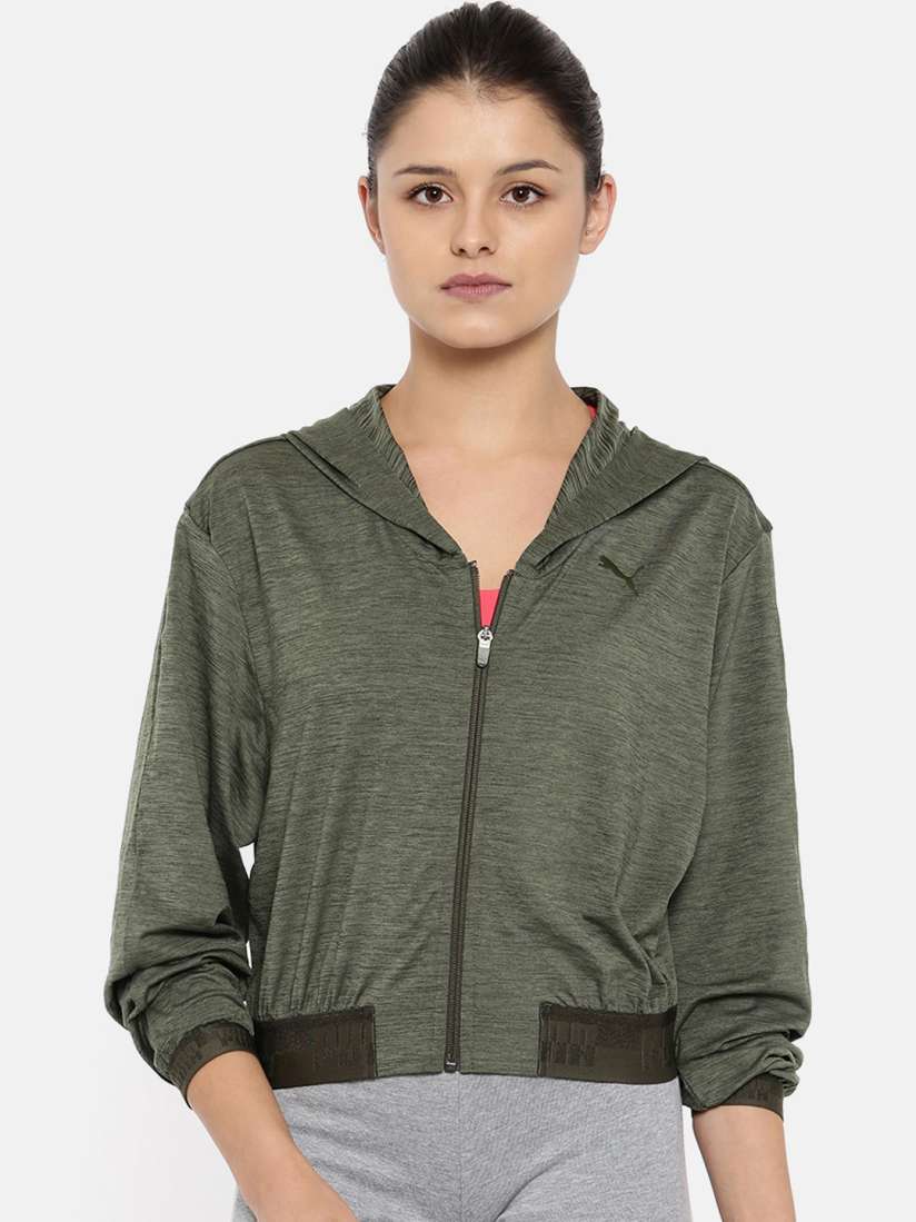 Puma olive green sweatshirt sales
