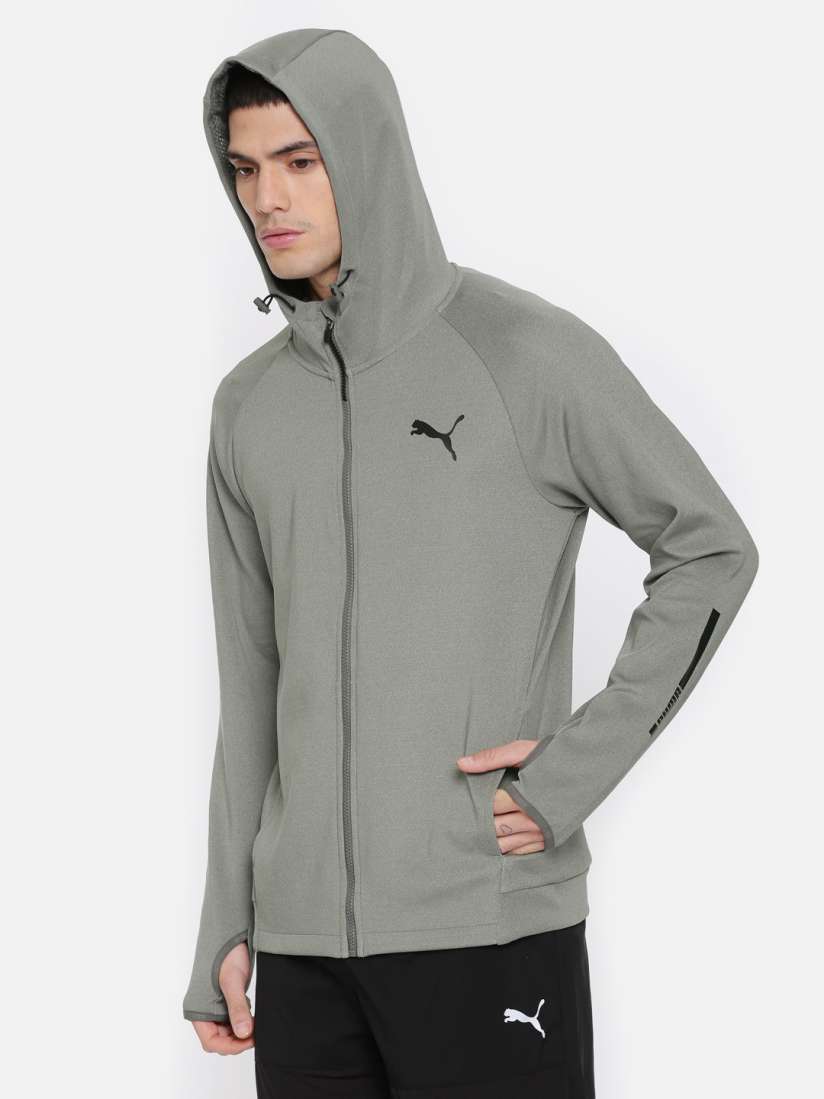 Buy Puma Men Grey Melange Tec Sports FZ DRY CELL Hooded Track Jacket Jackets for Men 7033530 Myntra