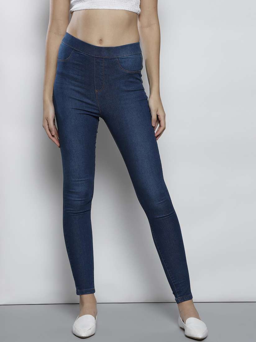 Buy DOROTHY PERKINS Blue Washed Eden Regular Fit High Waist Jeggings Jeggings for Women 7034110 Myntra