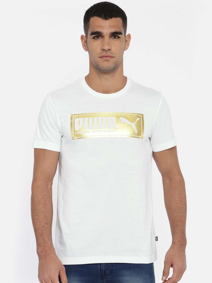 White and gold puma shirt 2025