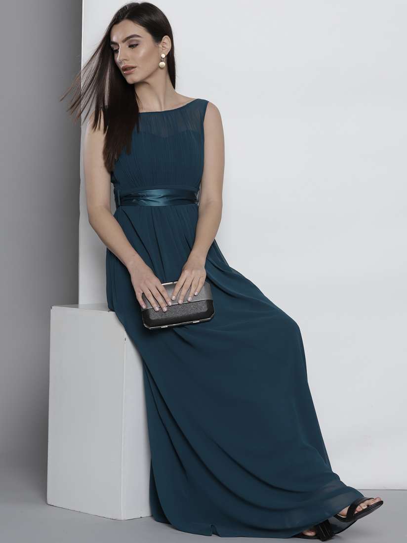 Buy DOROTHY PERKINS Women Teal Green Solid Party Maxi Dress Dresses for Women 7037766 Myntra