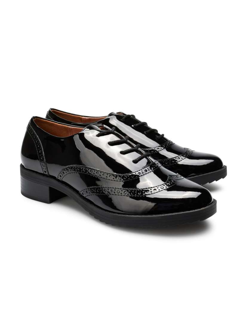 Buy NEXT Women Black Patent Leather Brogues Formal Shoes for Women 7040304 Myntra
