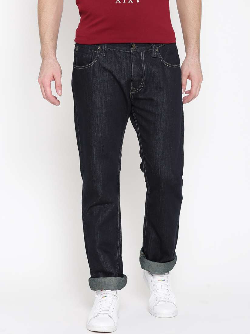 Buy Lee Men Dark Blue Powell Slim Fit Linen Jeans Jeans for Men 704842 Myntra