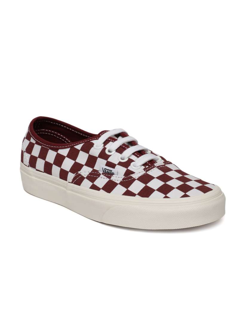 Buy Vans Unisex Maroon White Checked Authentic Sneakers Casual Shoes for Unisex 7048936 Myntra