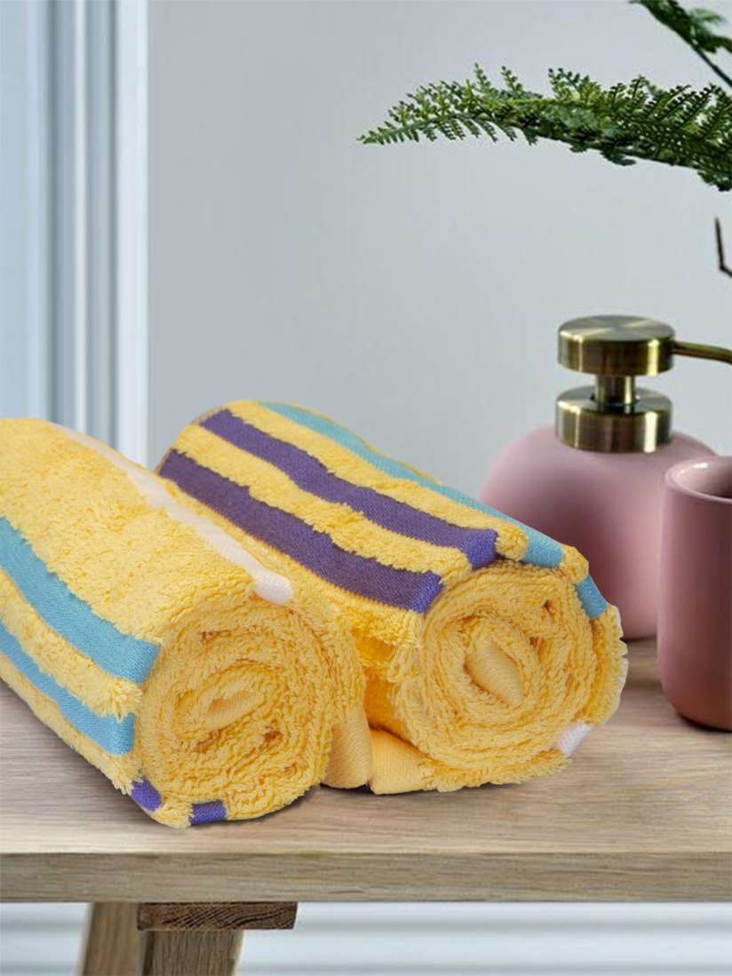 Buy Portico New York Unisex Yellow Set of 2 550 GSM Hand Towels Hand Towels for Unisex 7078531 Myntra