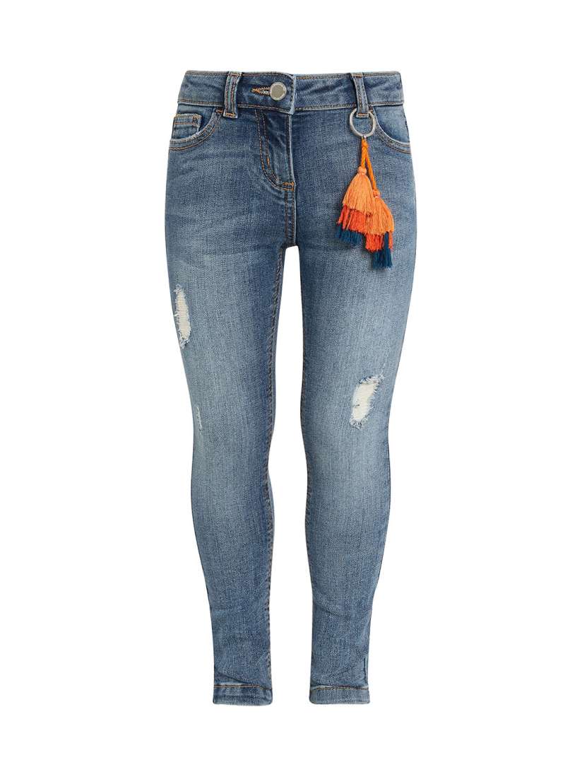 Buy next Girls Blue Skinny Fit Mid Rise Low Distress Stretchable Jeans Jeans for Girls 7078958 Myntra