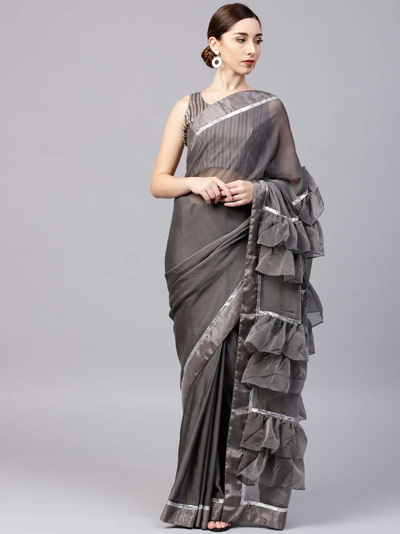Frill saree on myntra online