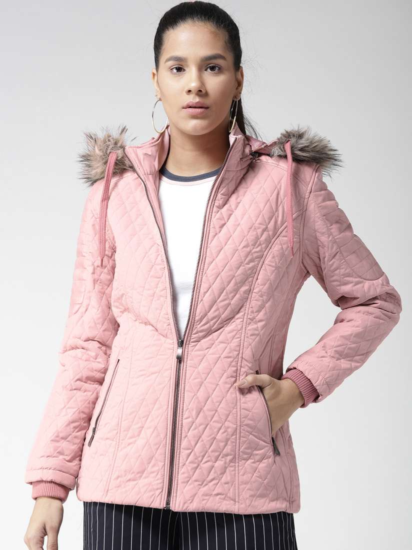 Buy Fort Collins Women Dusty Pink Quilted Parka Jacket Jackets for Women 7087361 Myntra