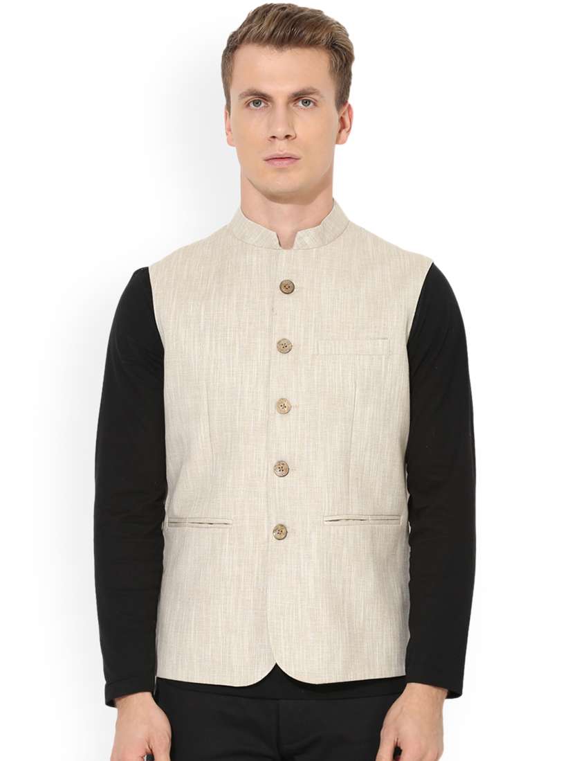 Buy Red Tape Men Beige Woven Design Woven Nehru Jacket Nehru Jackets for Men 7087500 Myntra