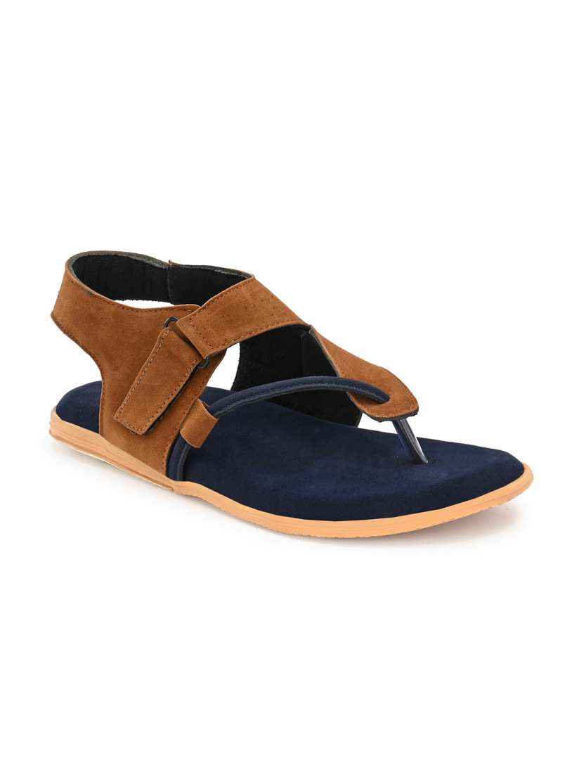 Buy SHOEGARO Men Tan Blue Comfort Sandals Sandals for Men 7088026 Myntra