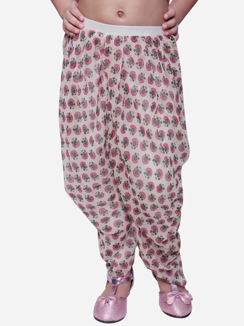 Buy DChicha Girls Off White Pink Printed Dhoti Leggings Leggings for Girls 7092150 Myntra