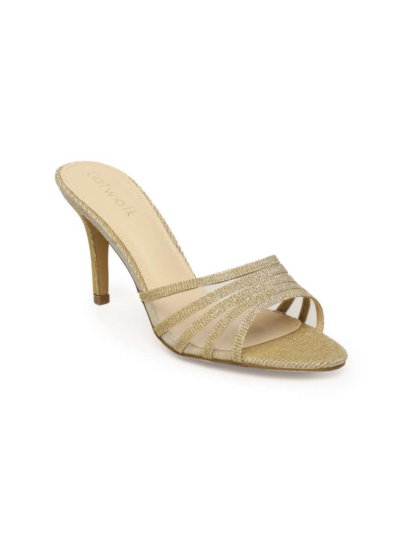 Buy Catwalk Women Gold Toned Embellished Open Toe Heels Heels for Women 7094276 Myntra