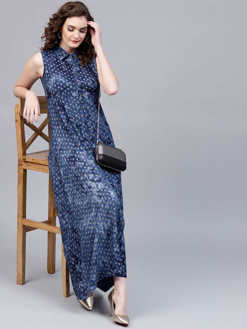 Aks women's maxi blue dress sale
