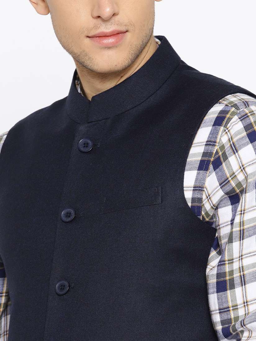 Navy Blue Monte Carlo Waistcoat Buy Monte Carlo Men Navy Blue