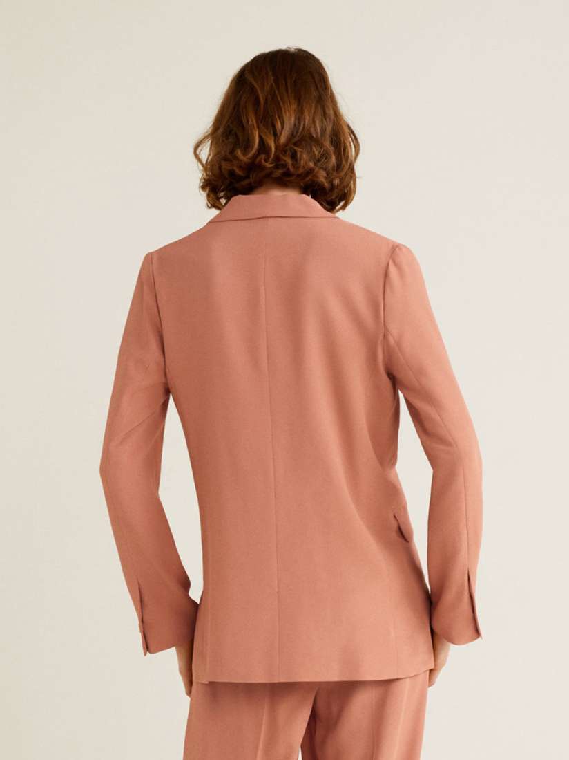 Buy MANGO Women Peach Coloured Solid Single Breasted Formal Blazer Blazers for Women 7098359 Myntra