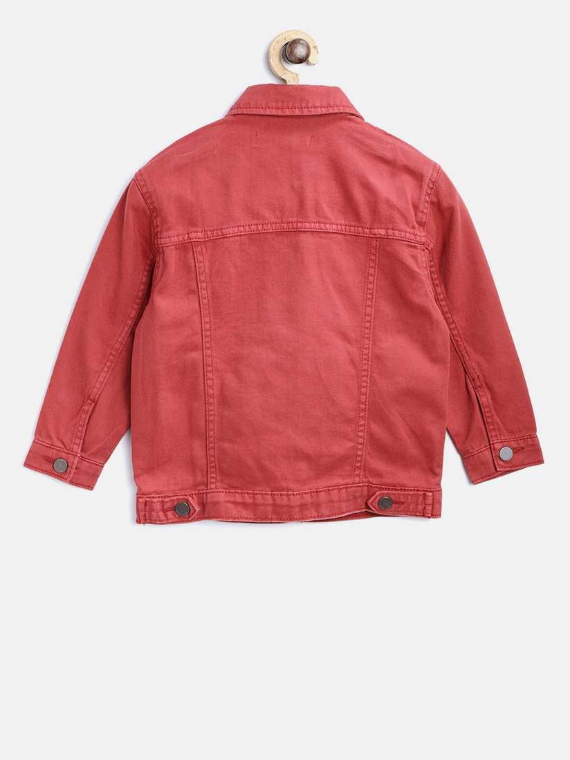 Red denim jacket kids new arrivals