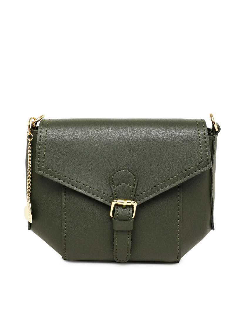 Buy ToniQ Olive Green Solid Sling Bag Handbags for Women 7099456 Myntra