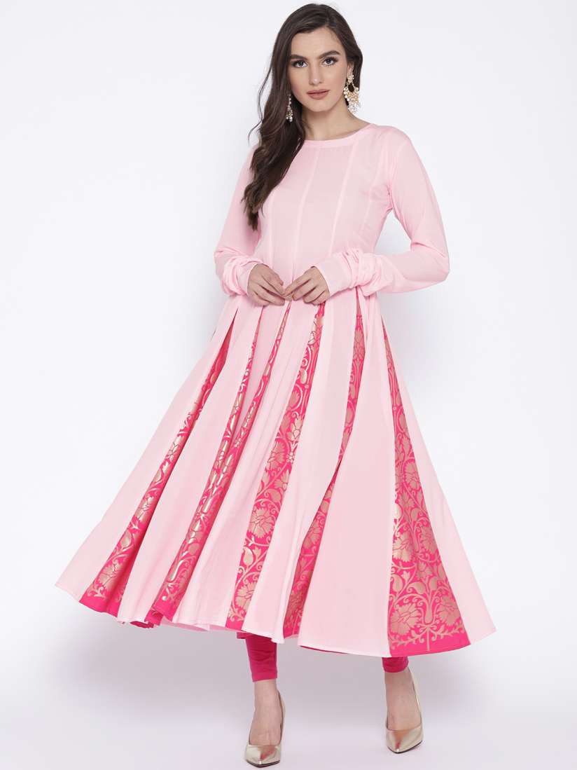 Ahalyaa pink printed anarkali deals