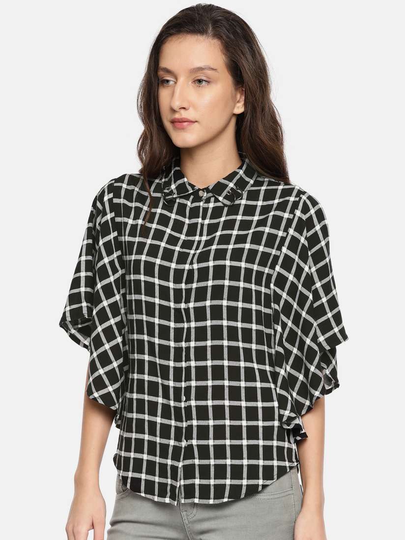 Jeans Black And White Check Shirt Womens Buy Black White Shirts