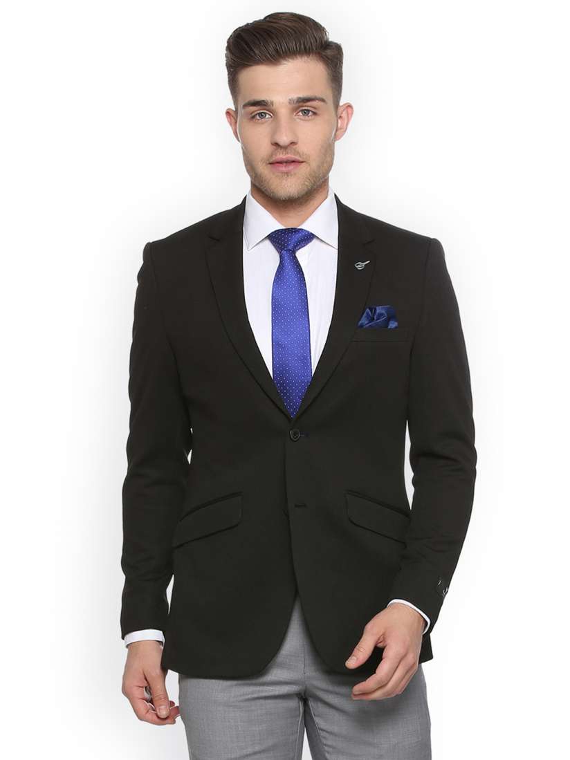Buy Van Heusen Men Black Single Breasted Slim Fit Formal Blazer Blazers for Men 7103188 Myntra