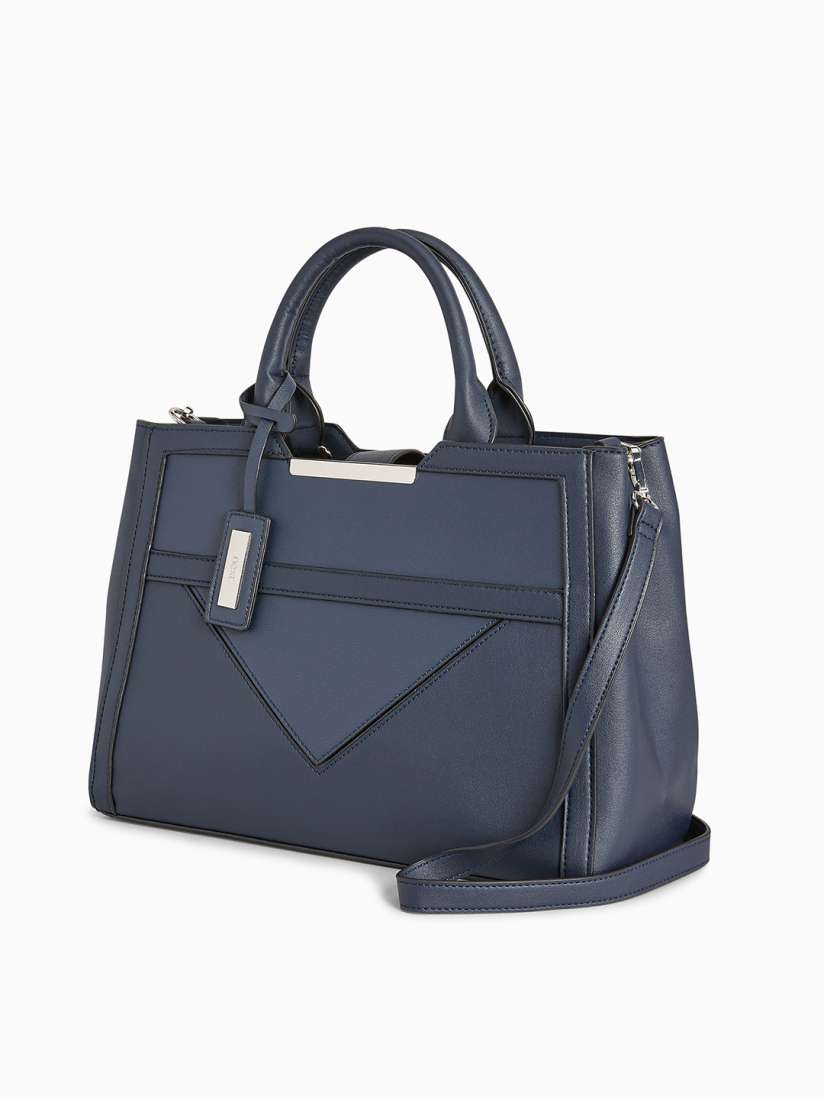 Buy next Navy Blue Solid Handheld Bag Handbags for Women 7105745 Myntra