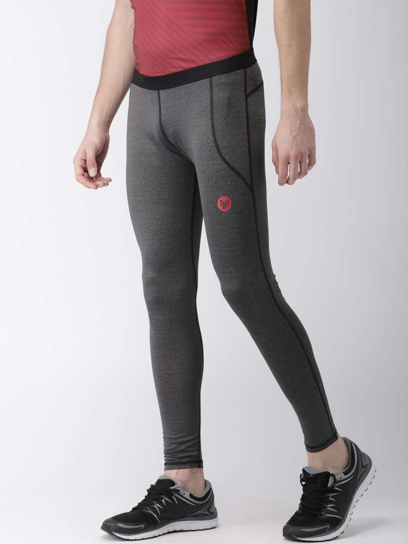 Buy 2GO Men Charcoal Grey Solid GO DRY Training Tights Tights for Men 7111795 Myntra