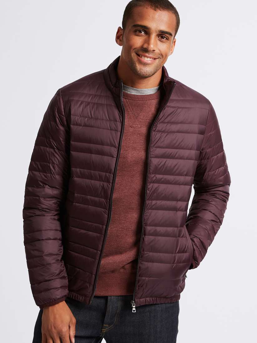 Buy Marks Spencer Men Burgundy Solid Puffer Jacket Jackets for Men 7114587 Myntra