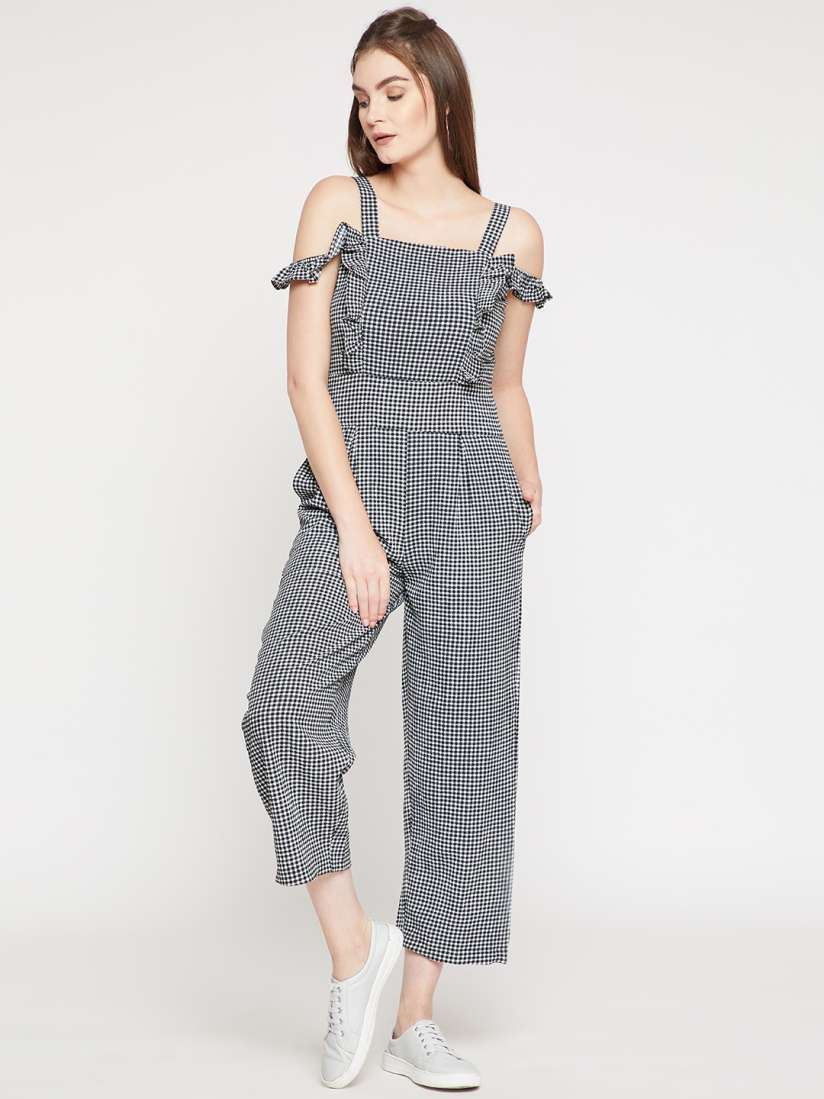 Black and white culotte jumpsuit discount