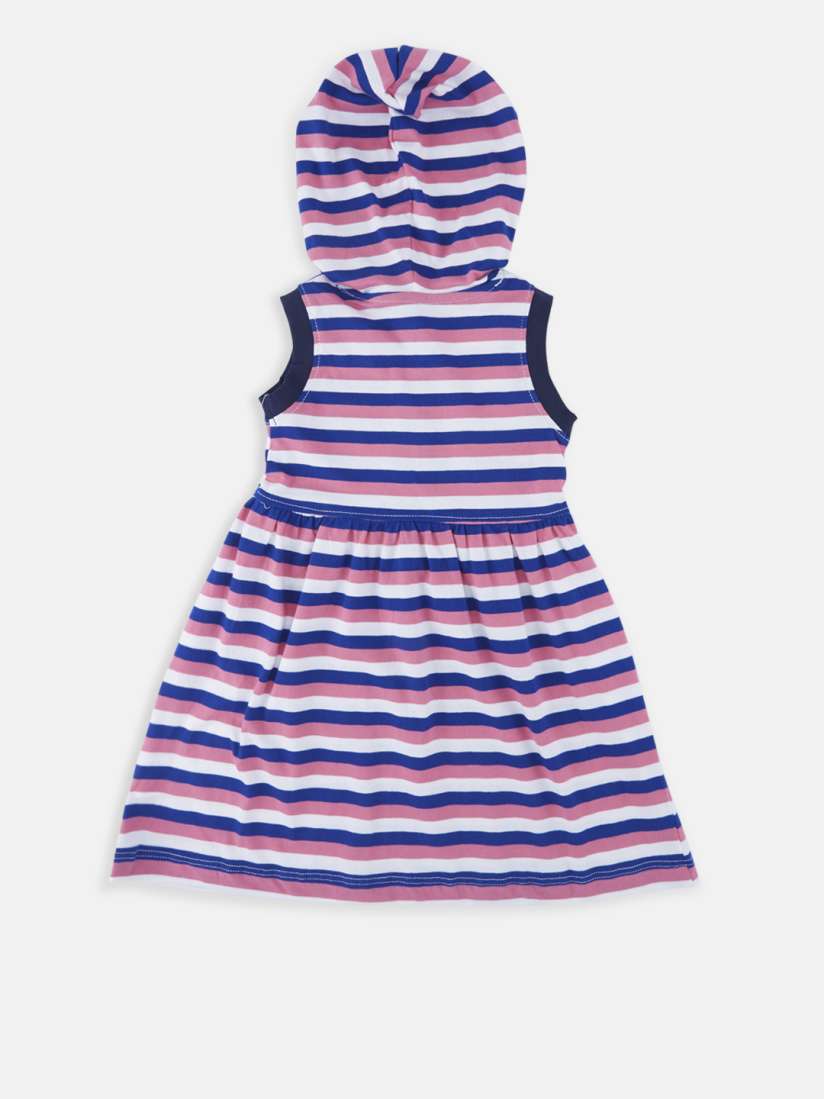 Buy Chirpie Pie by Pantaloons Girls Pink Hooded Striped Fit and Flare Dress Dresses for Girls 7118186 Myntra