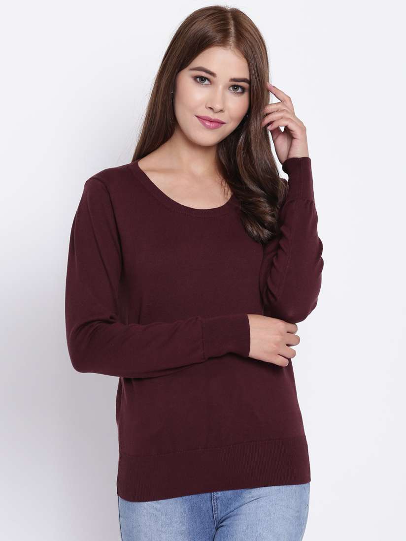 Buy Madame Women Brown Solid Sweater Sweaters for Women 7119411 Myntra