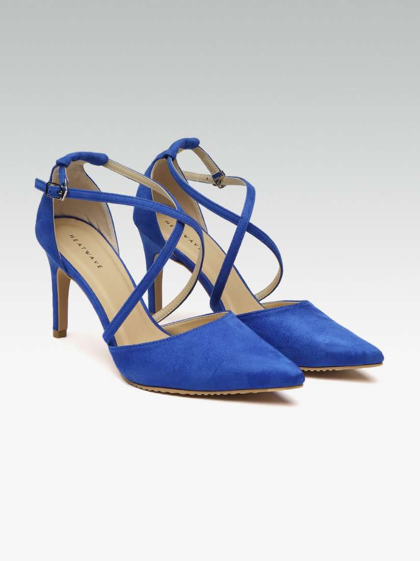 Buy HEATWAVE Women Blue Solid Pumps Heels for Women 7119805 Myntra