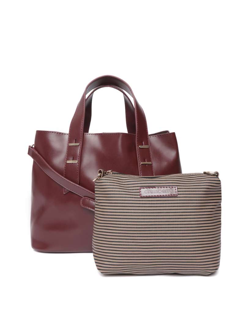 Buy DressBerry Burgundy Solid Shoulder Bag with Pouch Handbags for Women 7120240 Myntra