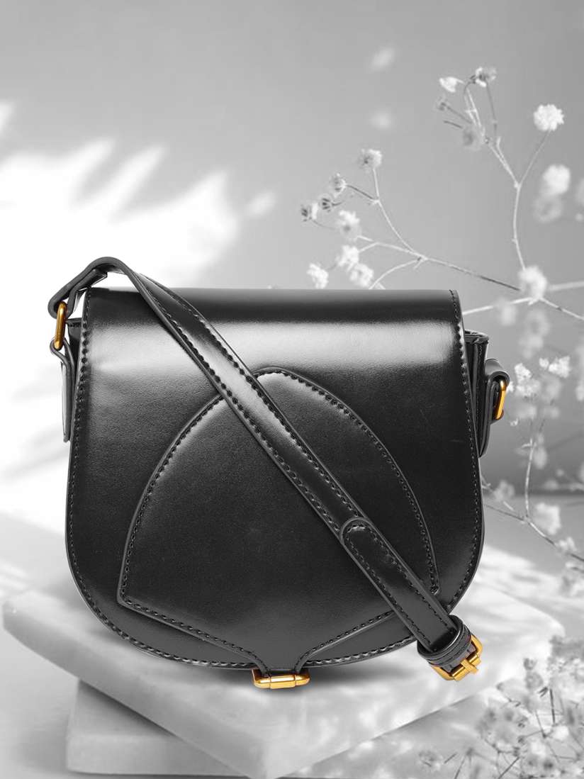 Buy DressBerry Black Solid Sling Bag Handbags for Women 7120309 Myntra