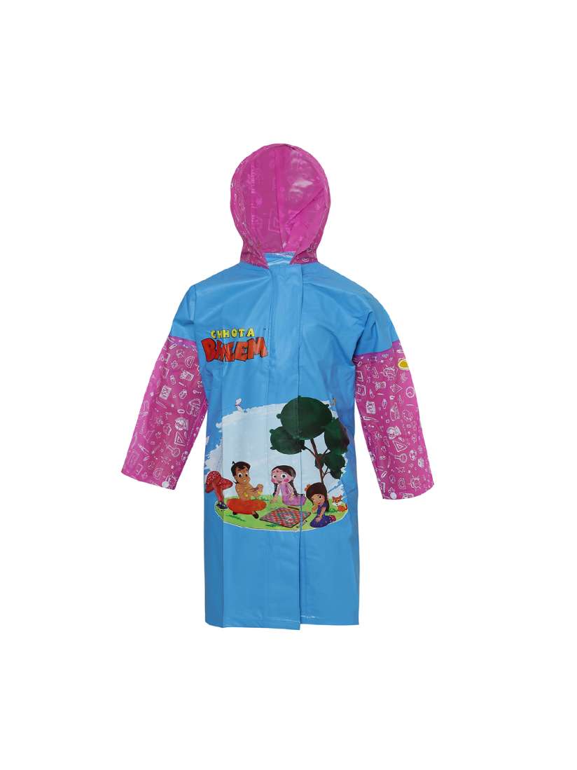 Buy Zeel Girls Blue Pink Printed Neat Fit Hooded Raincoat Rain Jacket for Girls 7124044 Myntra