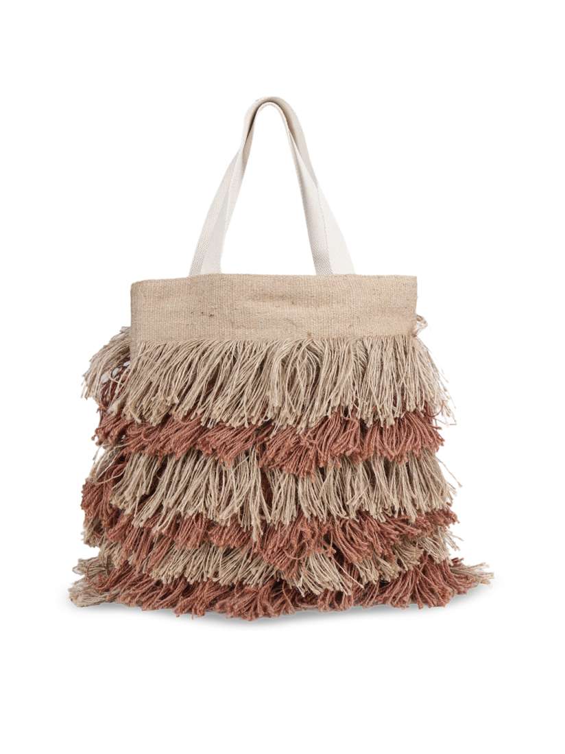 Buy Diwaah Beige Cream Coloured Self Design Fringed Shoulder Bag Handbags for Women 7126002 Myntra