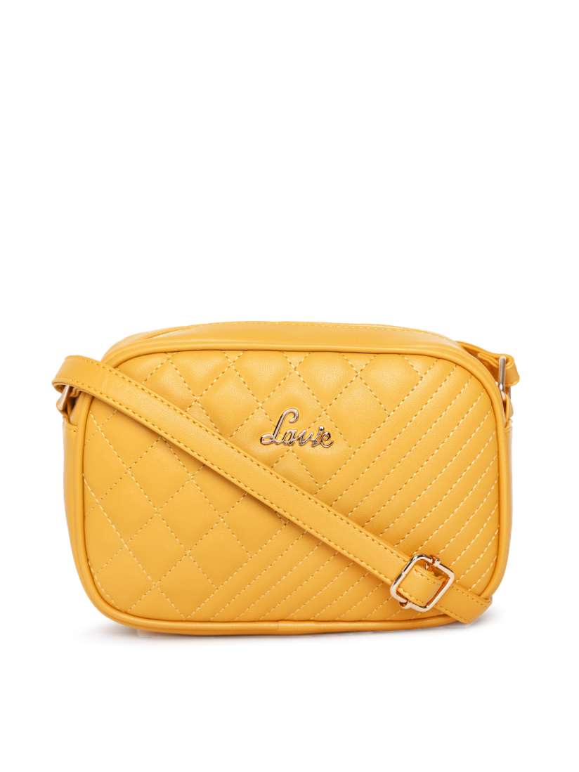 Buy Lavie Yellow Self Design Sling Bag With Quilted Detail Handbags for Women 7130697 Myntra