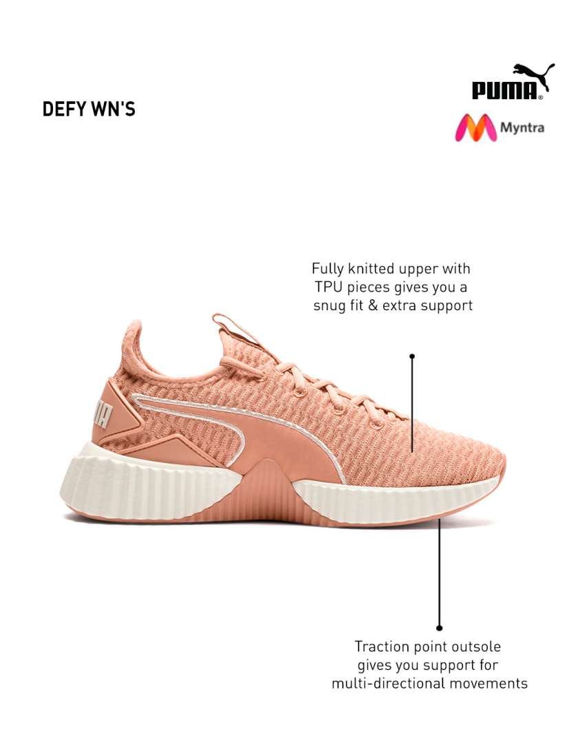 Buy Puma Women Peach Coloured Solid Defy Training Shoes Sports Shoes for Women 8109691 Myntra