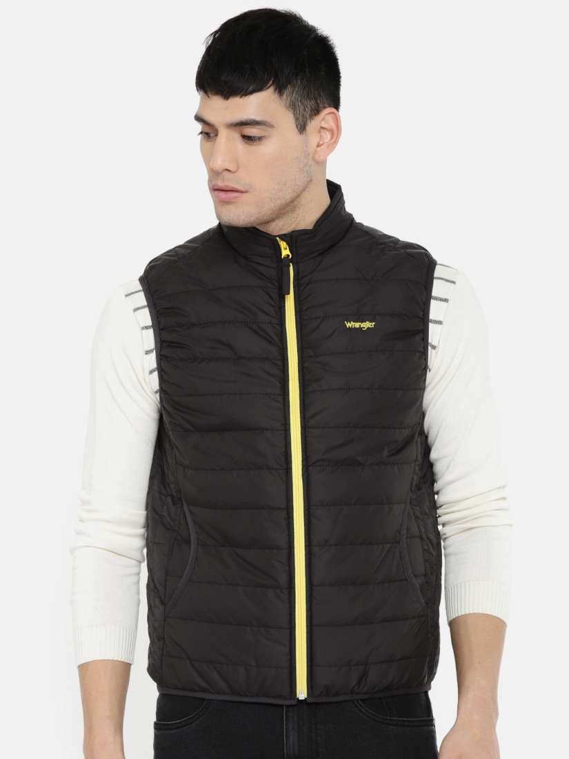 Buy Wrangler Men Black Solid Puffer Slim Fit Jacket Jackets for Men 7144314 Myntra