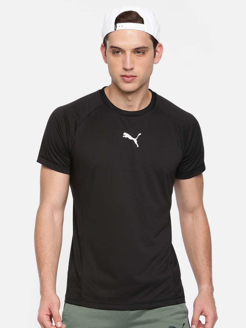 Black t shirt myntra discount