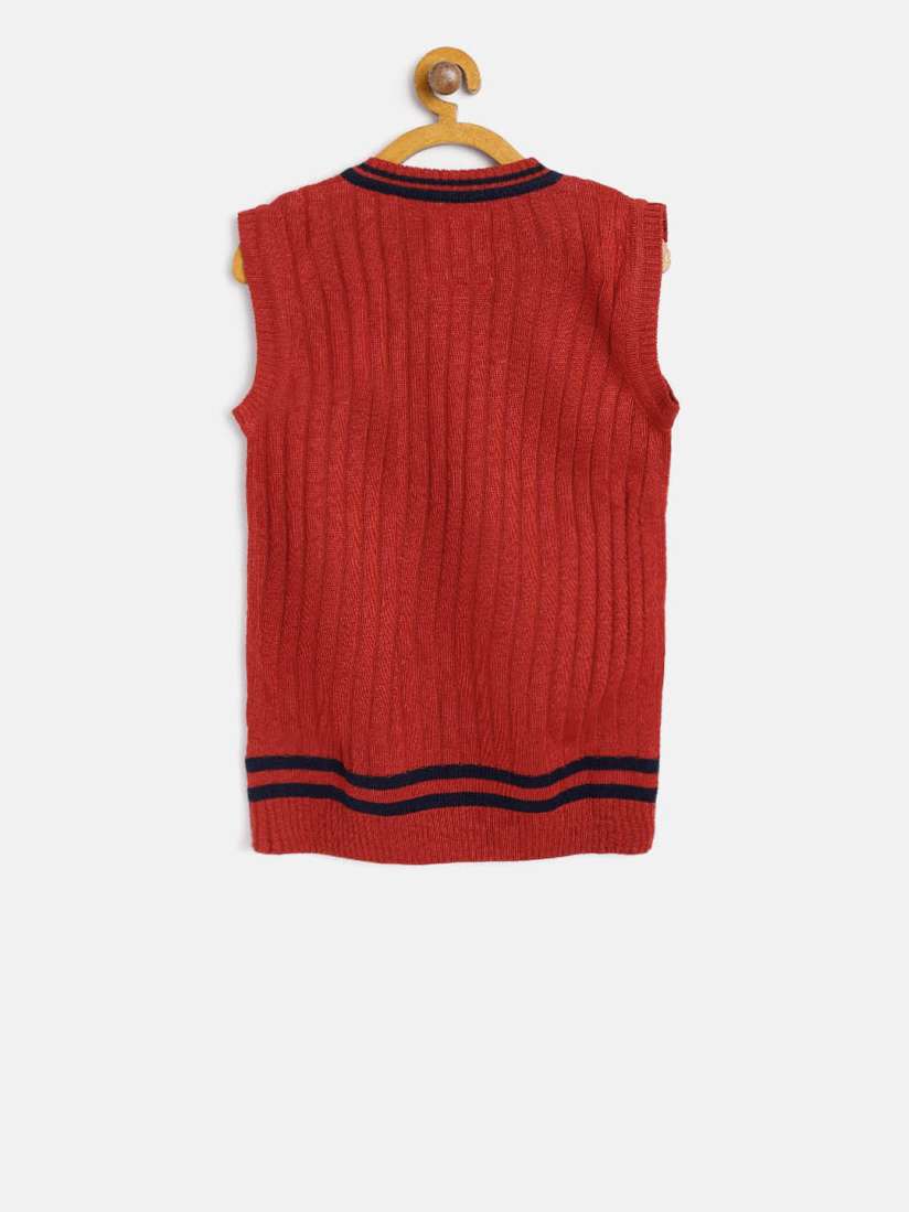 Boys red sweater vest discount