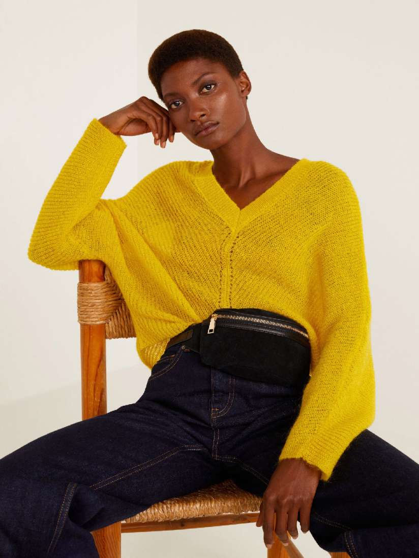 Buy MANGO Women Yellow Solid Pullover Sweater Sweaters for Women 7158142 Myntra