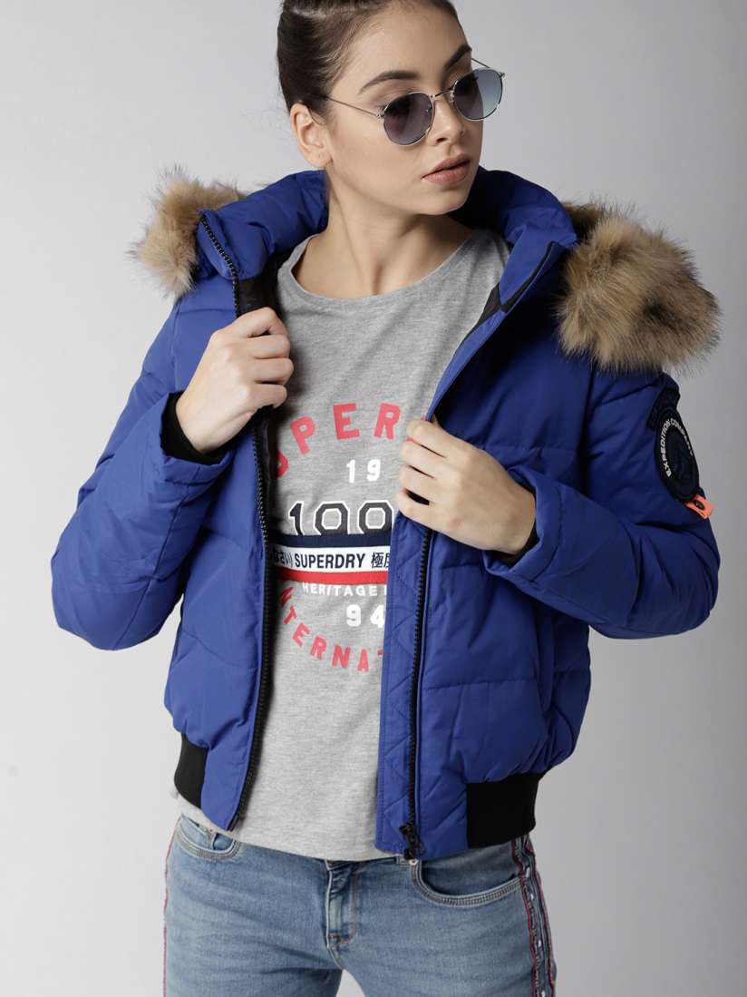 Superdry womens blue jacket 2025