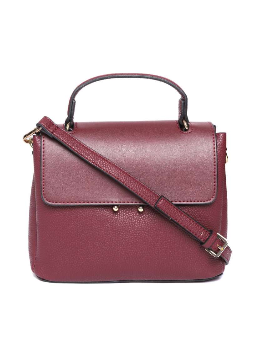 Buy MANGO Maroon Solid Satchel Handbags for Women 7161713 Myntra
